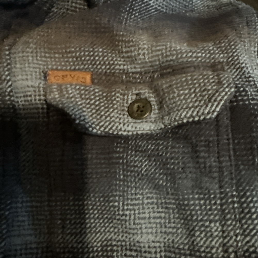 Orvis Plaid Flannel Shacket M Navy And Black Pockets Soft Cotton - Picture 3 of 10